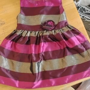 Vibrant Striped Dress with Floral Detail